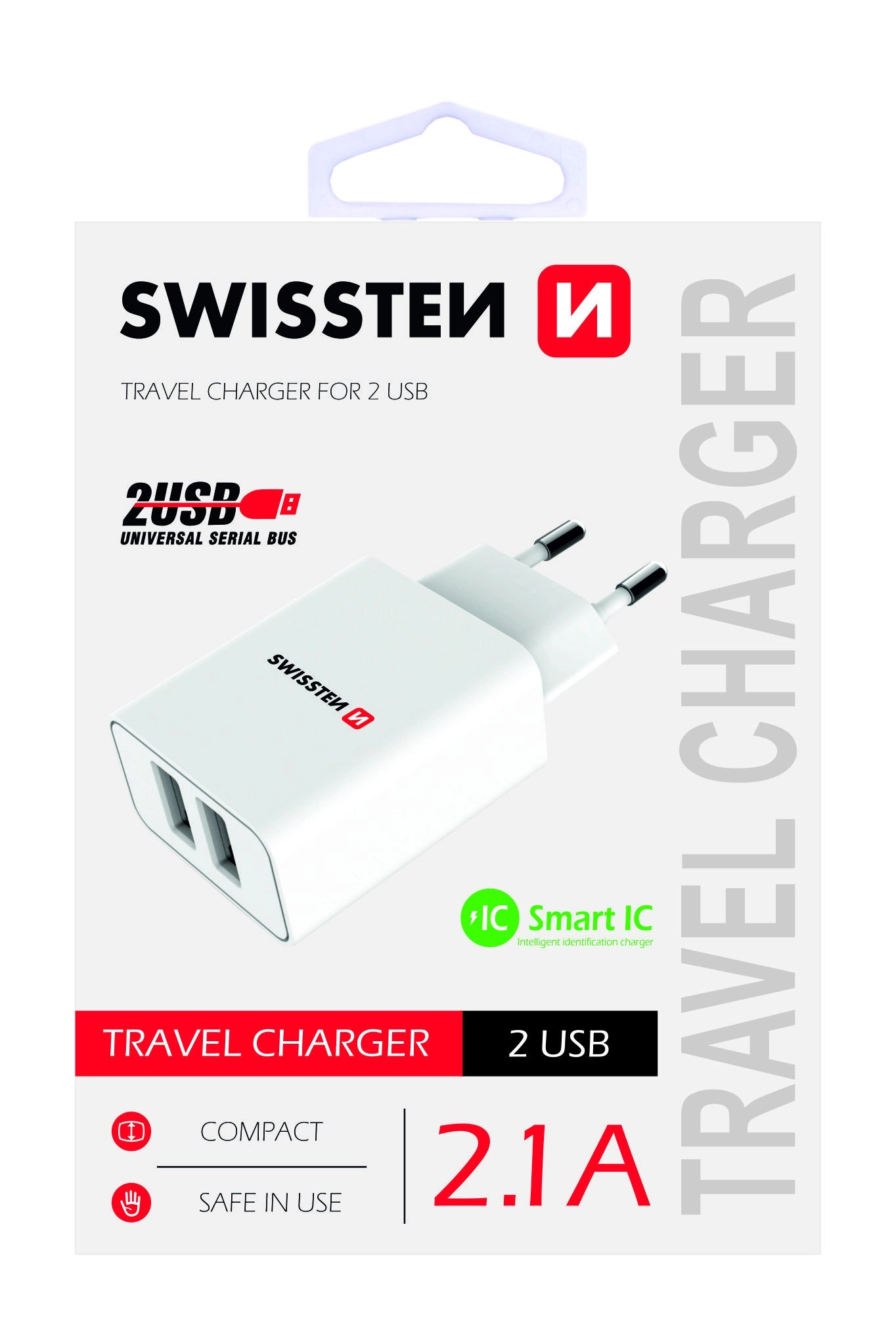 Swissten charger 2x USB-A 2.1