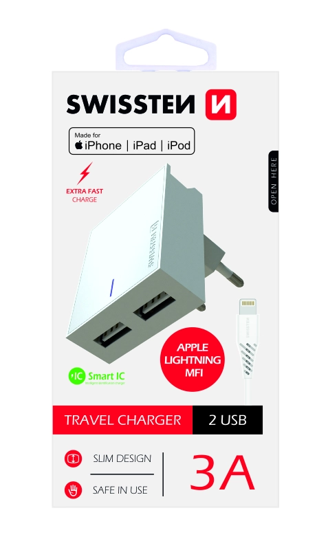 Ładowarka Swissten 2x USB-A 3 A