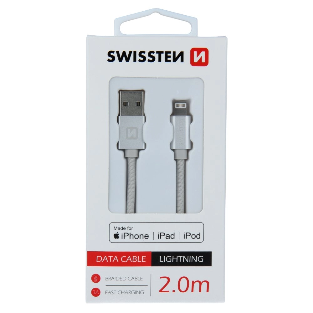 Swissten MFI Textile Fast Charge 3A