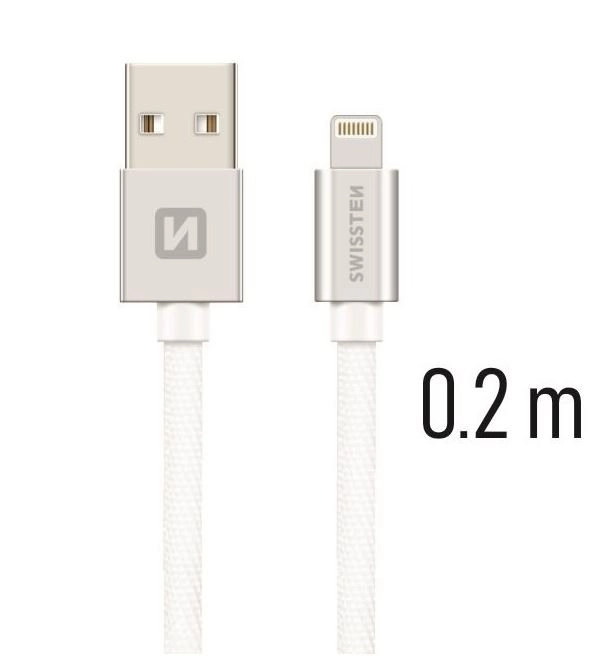 Swissten Textile Fast Charge 3A Lightning