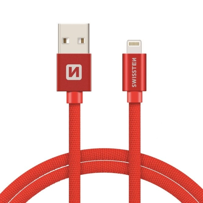 Swissten Textile Fast Charge 3A Lightning
