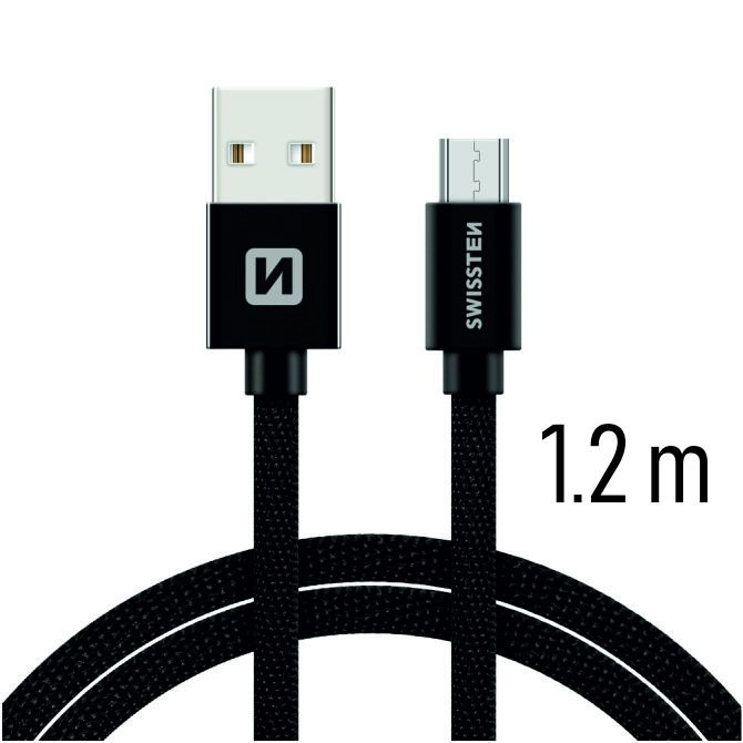 Swissten Textile Quick Charge Universal Micro