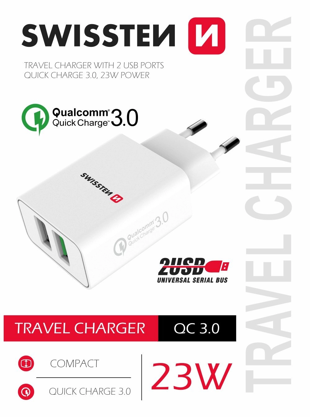Swissten Premium Travel Charger 2x USB