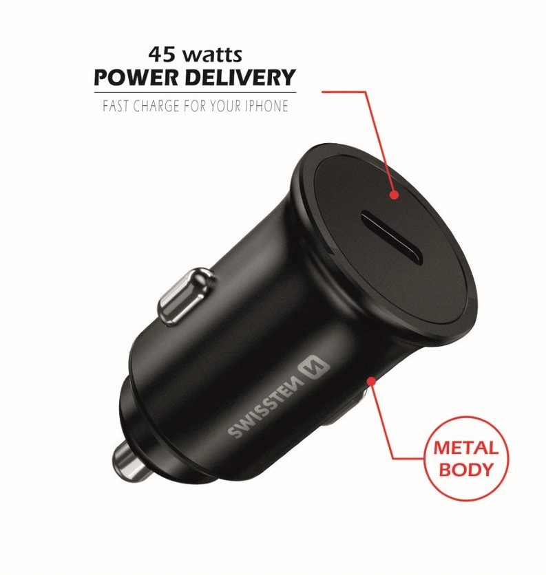 Swissten 45W PD Metal Car Charger