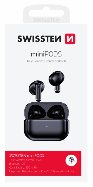 Swissten TWS Mini Podss Bluetooth stereo austiņas ar mikrofonu