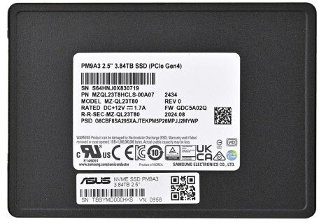SSD Samsung PM9A3 3,84 TB U.2 NVMe PCI 4.0 MZQL23T8HCLS-00A07 (DWPD 1)