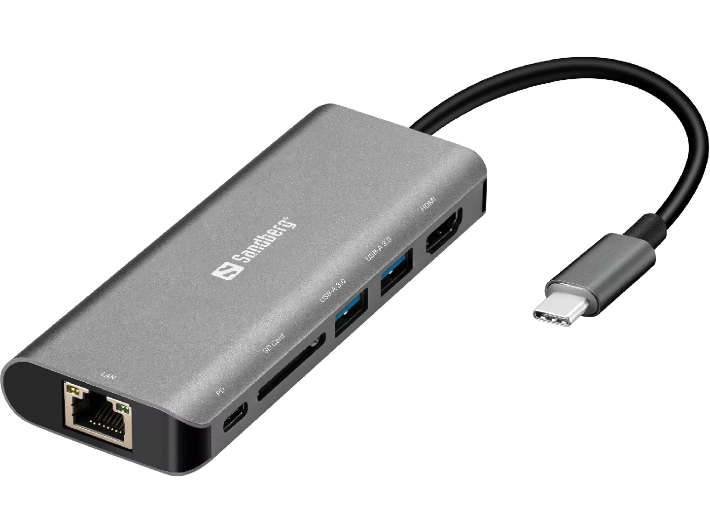 Sandberg USB-C Dock HDMI+LAN+SD+USB100W 136-18 T-MLX16400