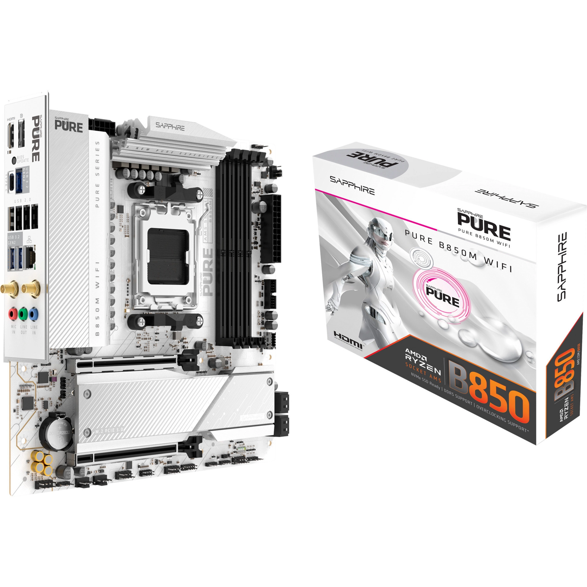 SAPPHIRE PURE B850M WIFI motherboard 52123-02-40G