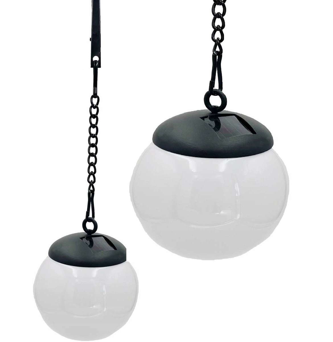 LAMPA SOLARNA PLASTIKOWA KULA WISZĄCA NA