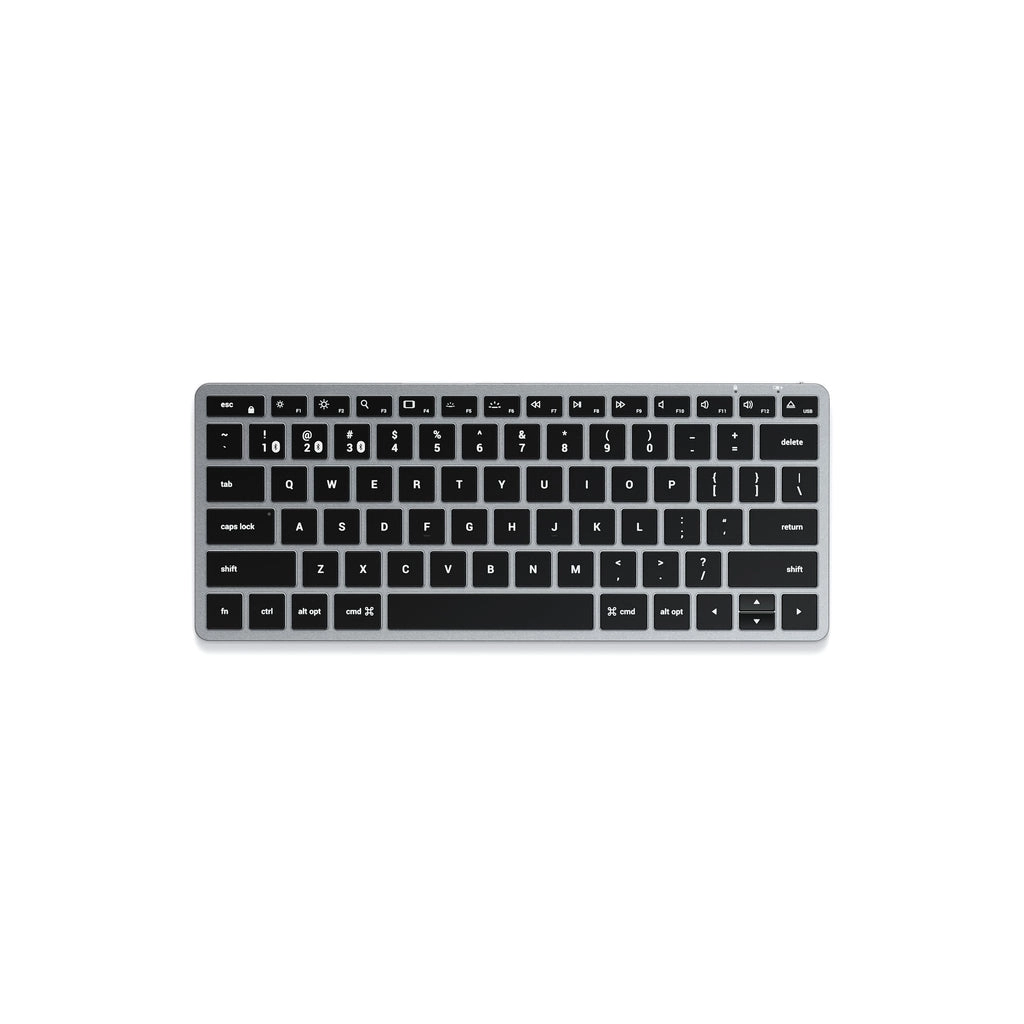 Satechi Slim X1 tastatūra Office Bluetooth QWERTY Latviešu Melns, Pelēks