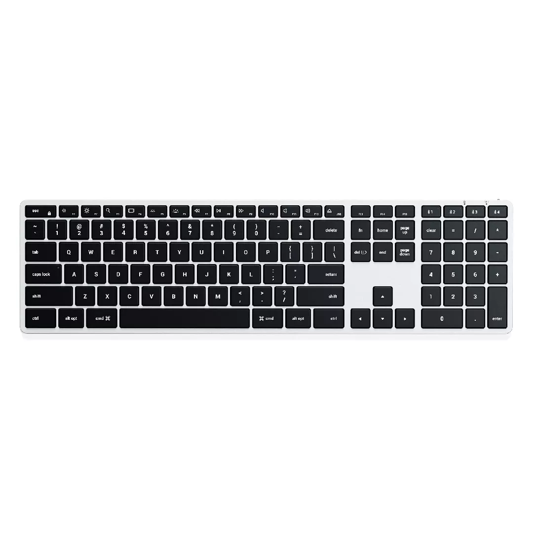 Satechi X3 tastatūra Birojs Bluetooth sistēma QWERTY Angļu Melns, Sudrabs