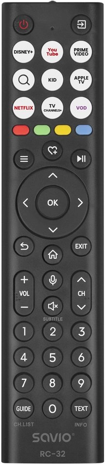 SAVIO RC-32 Universal/replacement remote control for
