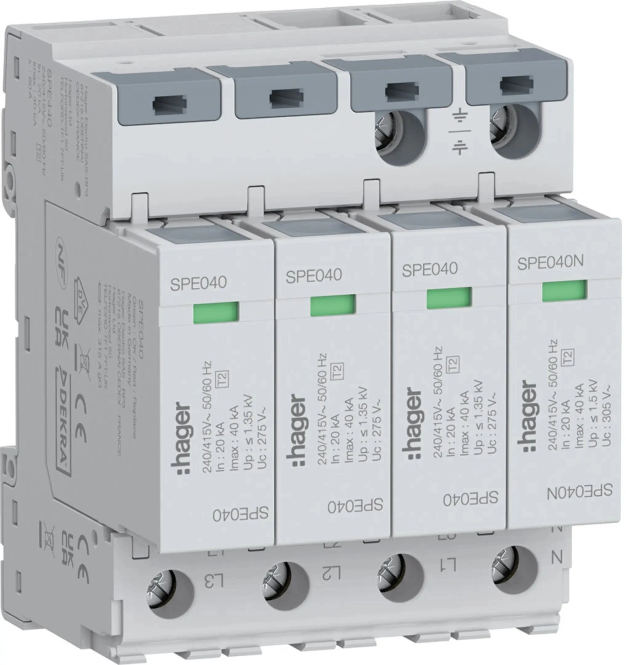 SPE440 Überspannungsableiter 4P T2 TNS/TT Uc