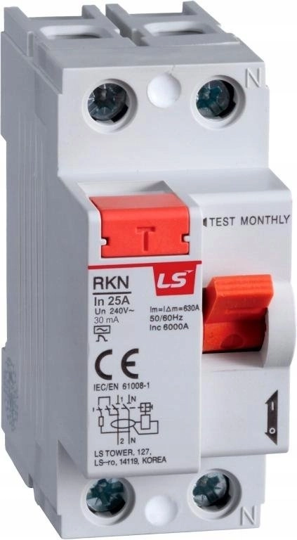 Residual current circuit breaker 2P 25A