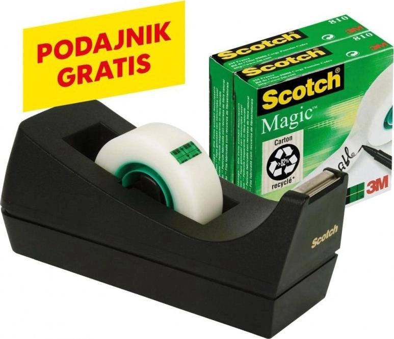Borddispenser Scotch® C38 sort +3 ruller