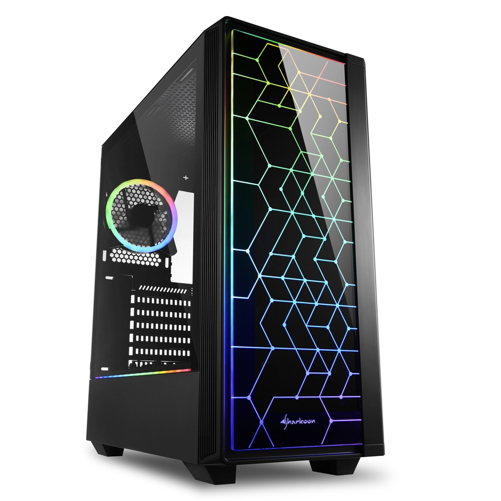 Sharkoon RGB LIT 100 Midi Tower Melns
