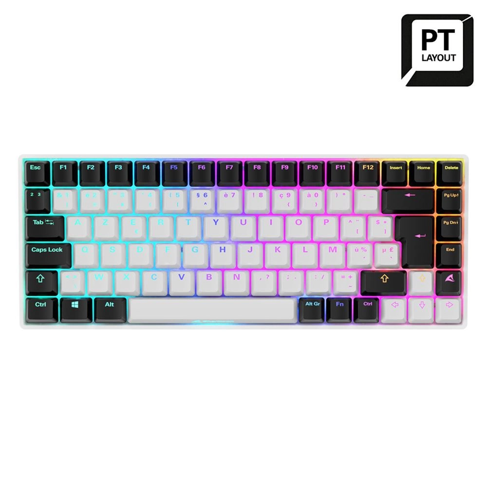 Sharkoon SKILLER SGK50 S3 tastatūra Speļu USB QWERTY Portugāļu Balts