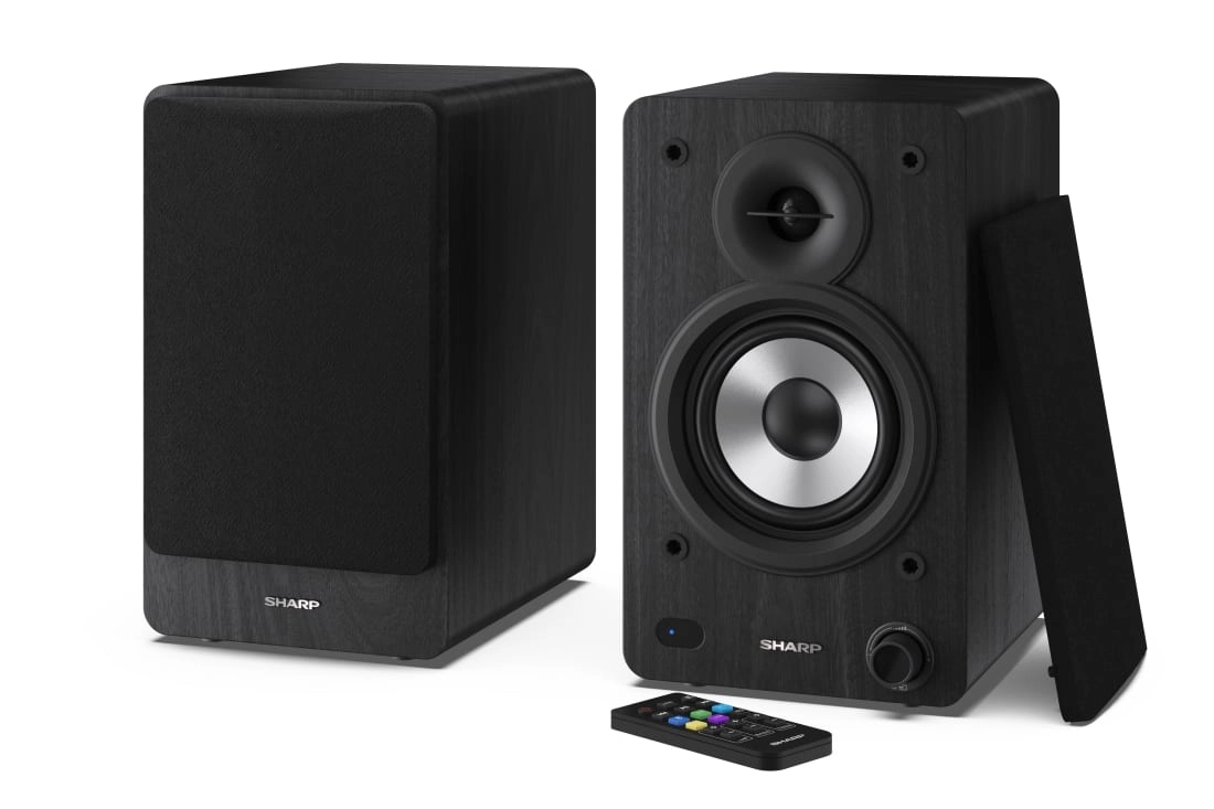 Sharp Bookshelf Speakers 2-way Black Wired