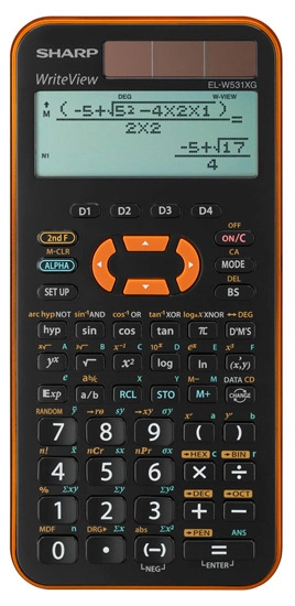 Sharp EL-W531XGYR calculator Pocket Scientific Black