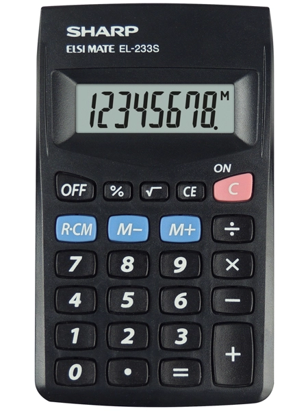 Sharp EL-233S calculator Pocket Basic Black