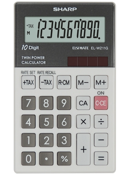 Sharp EL-W211G calculator Pocket Financial Grey