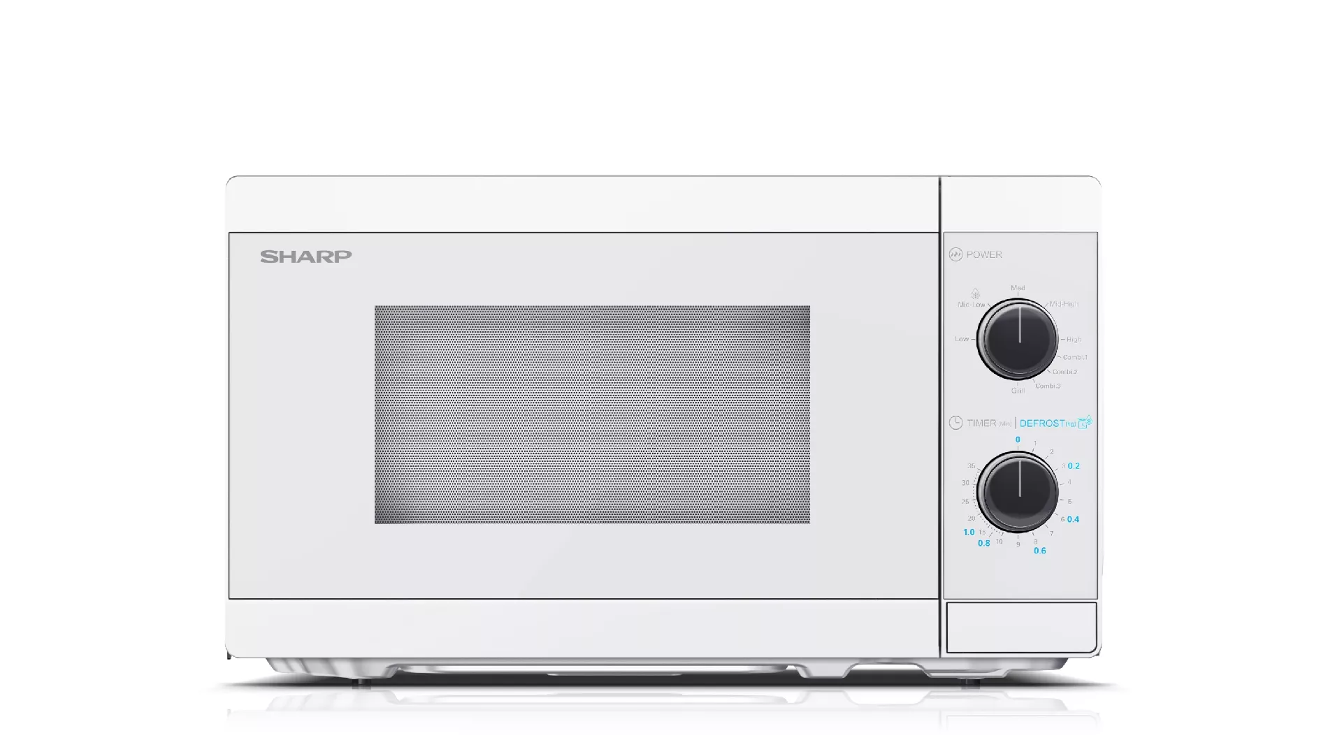 Sharp YC-MG01E-C mikroviļņu krāsns Balts Mikroviļņu krāsns ar grilu Novietojams uz galda 20 L 800 W