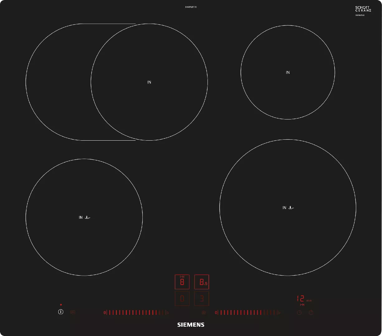 Siemens EH601LFC1E hob Black Built-in Zone