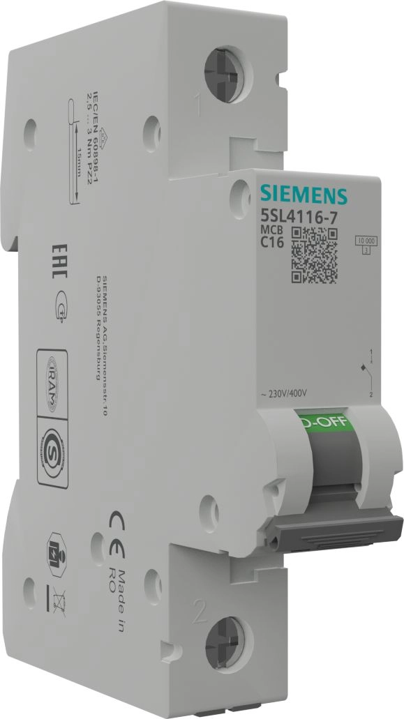 Siemens SENTRON 5SL4 MCB 1P 16A