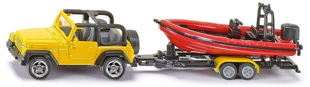 Siku Jeep with boat 1658 313-1658