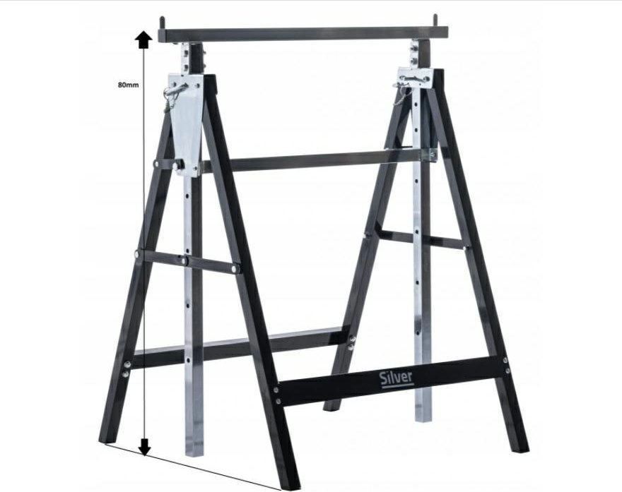 Silver WHEEL STAND ADJUSTABLE HEIGHT 80-130cm