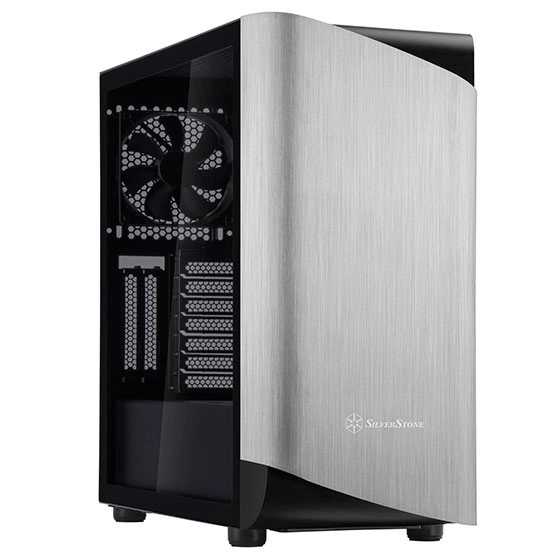 Silverstone SETA A1 Midi Tower Melns, Sudrabs