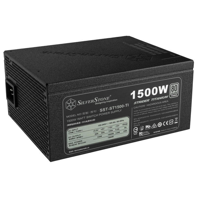 Silverstone ST1500-TI barošanas bloks 1500 W 20+4 pin ATX ATX Black