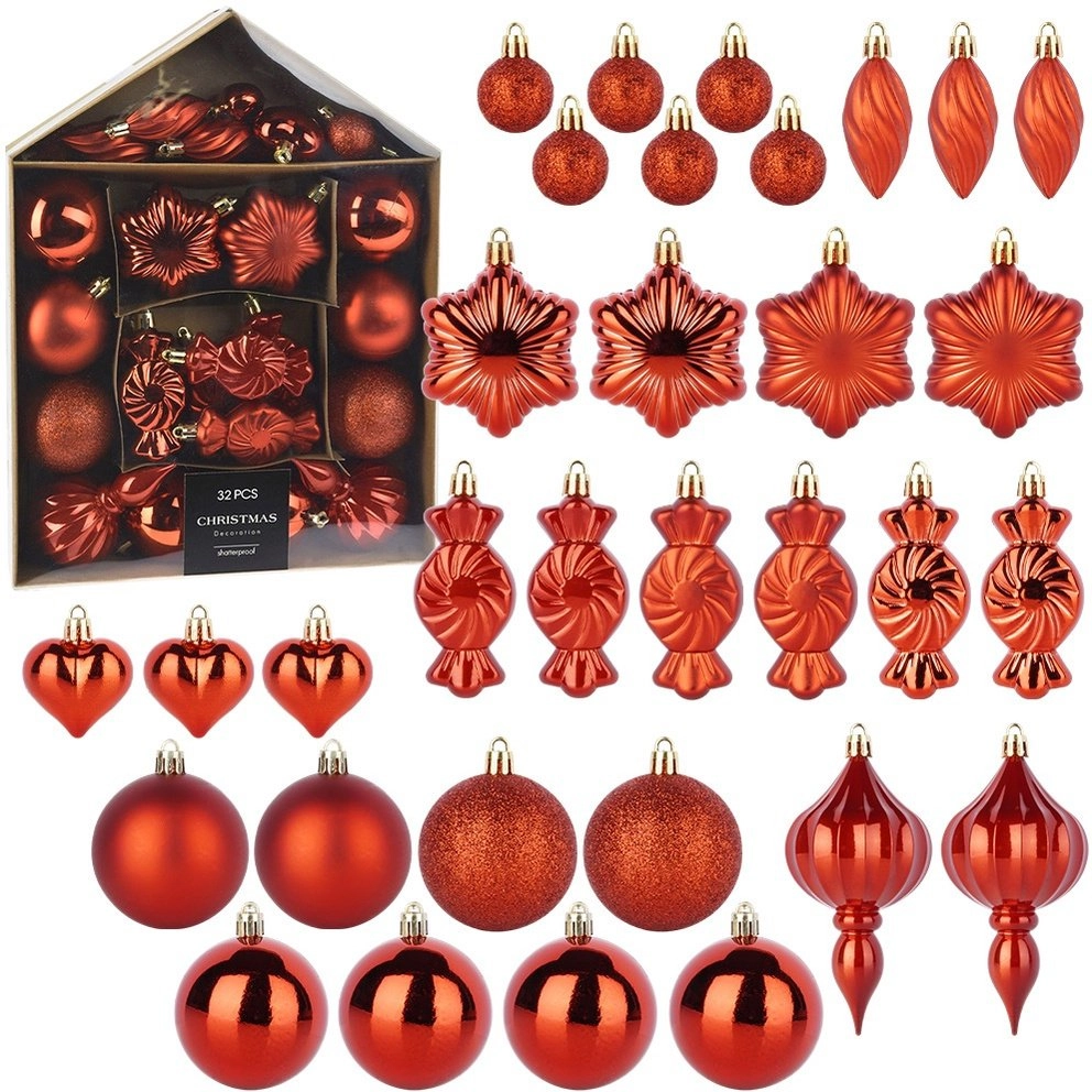 Slowmoose Unbreakable red Christmas tree baubles