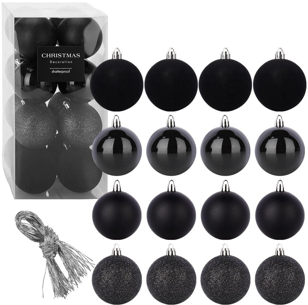 Slowmoose Unbreakable Christmas tree baubles black