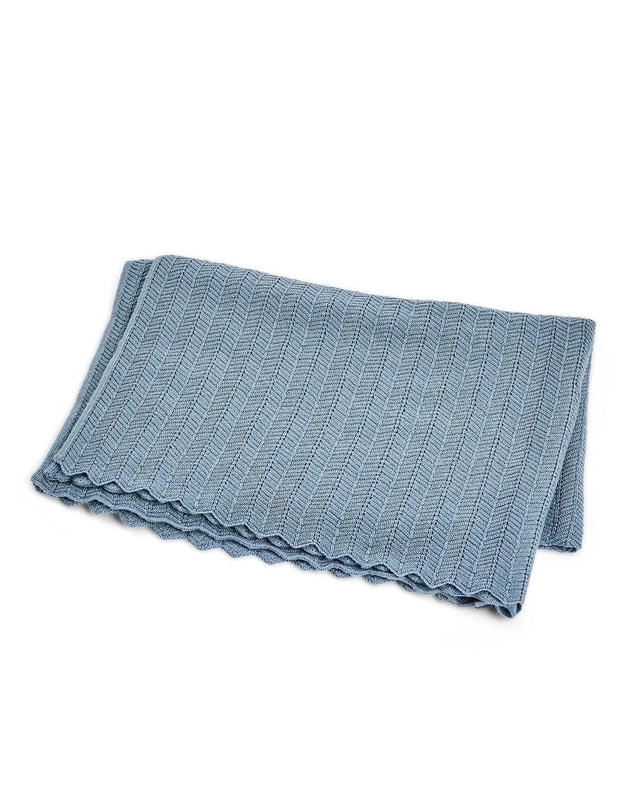 Smallstuff - Baby blanket  fishbone  merino