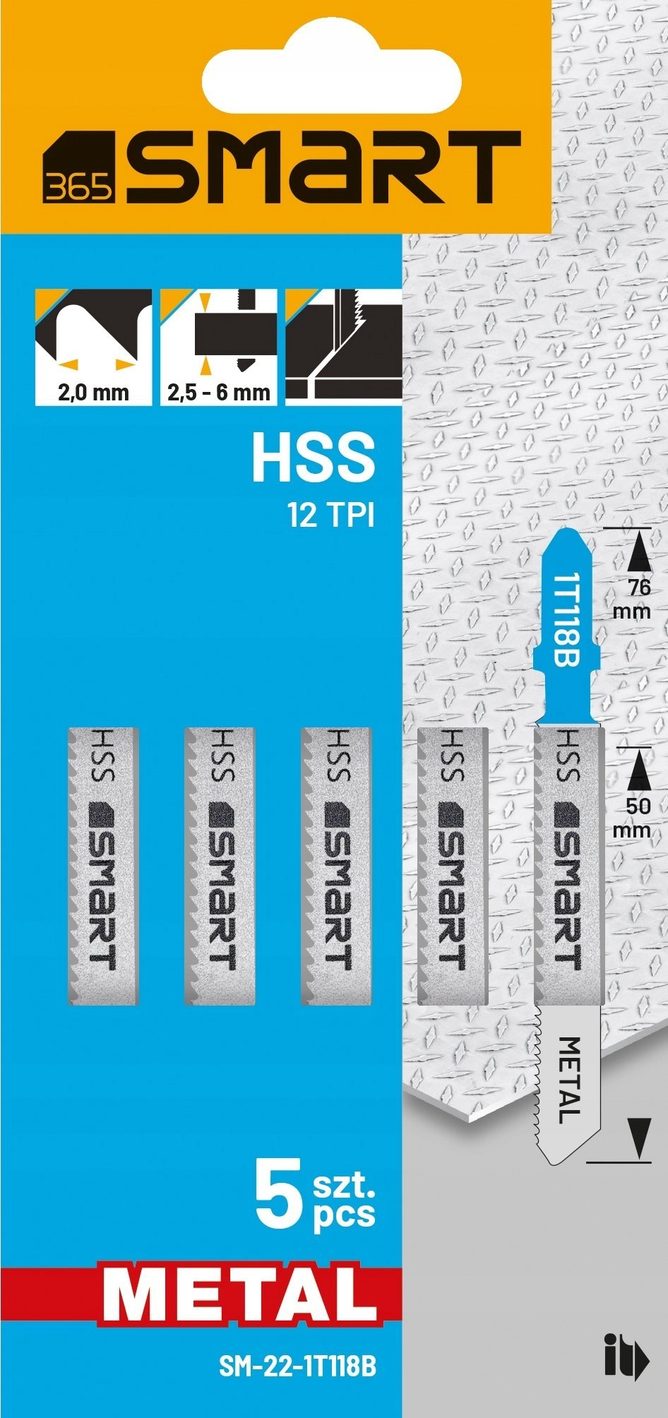 Smart jigsaw blade HSS 12 tpi