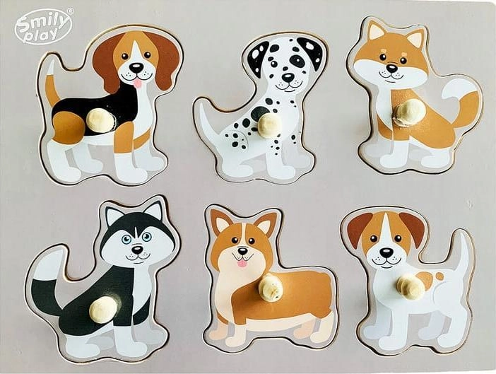 Smily Play Wooden puzzle jigsaw pins