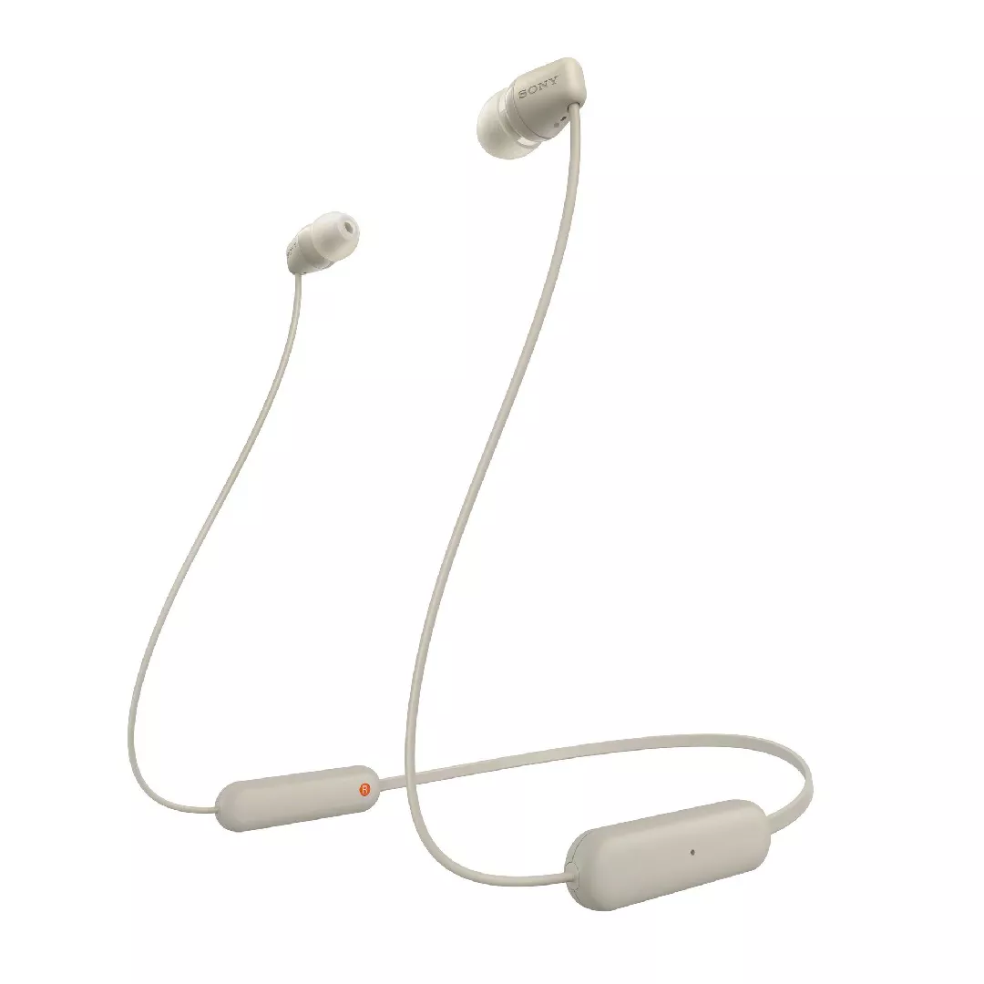 Sony WI-C100 bezvadu austiņas ausīs ieliekamie zvani/mūzika Bluetooth bēšs