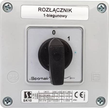 Spamel Łącznik krzywkowy 0-1 1P 10A