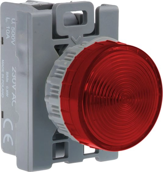 Spamel Signal lamp 22mm red (SP22-LC-230-BA9S