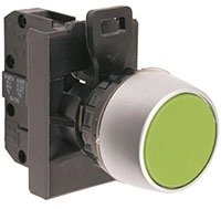 Spamel Covered control button 1NO green