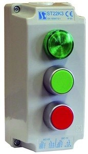 Spamel 3-hole control box with red