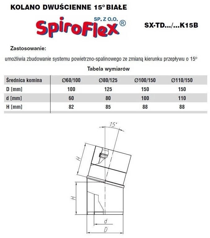 Alkotest 60/100 KOLANO DWUŚCIENNE BIAŁE 15