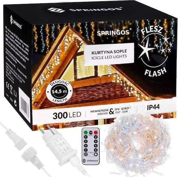 Springos Light curtain 300 LED garland