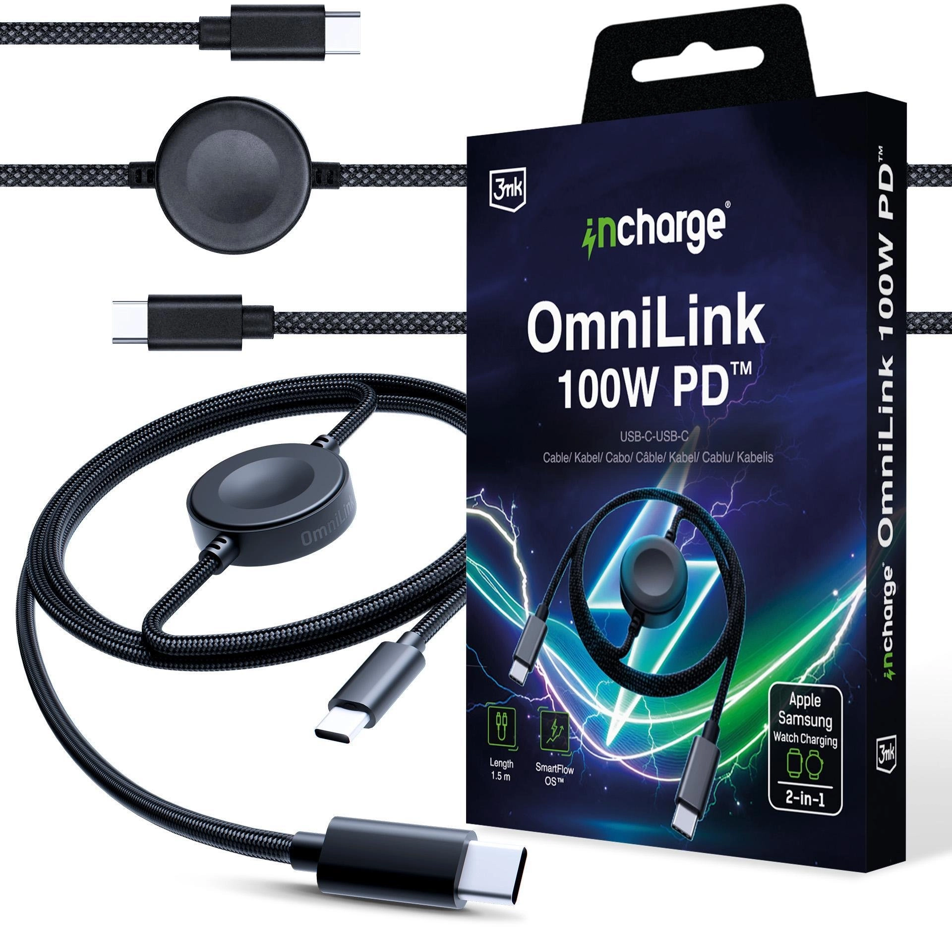 3mk inchargeÂ® OmniLink 100W PD Black