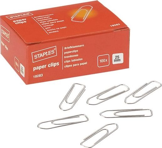 Staples STAPLES Spinacze 25mm metalowe 100/pac