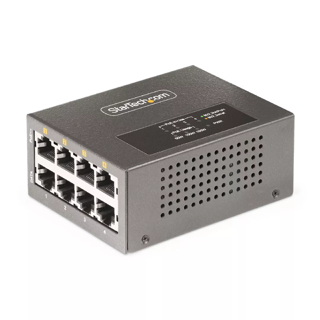StarTech.com 4-Port Multi-Gigabit PoE++ Injector