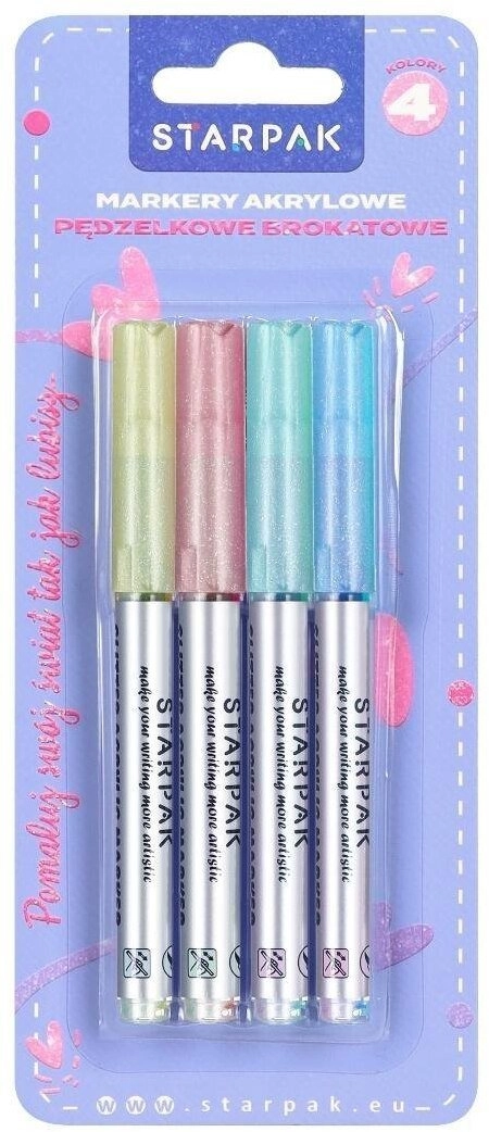 Acrylic marker in a glitter brush