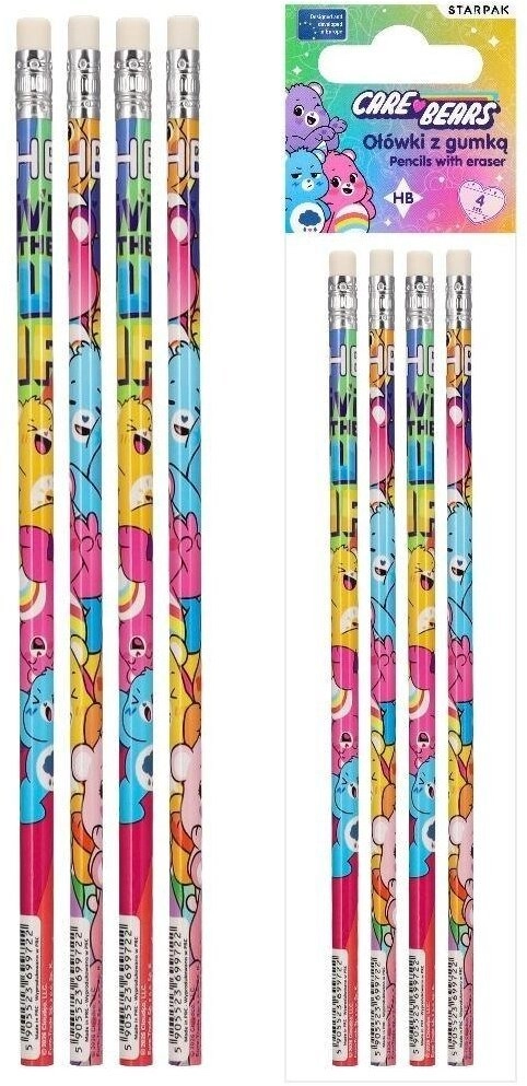 Starpak Care Bears pencils with eraser
