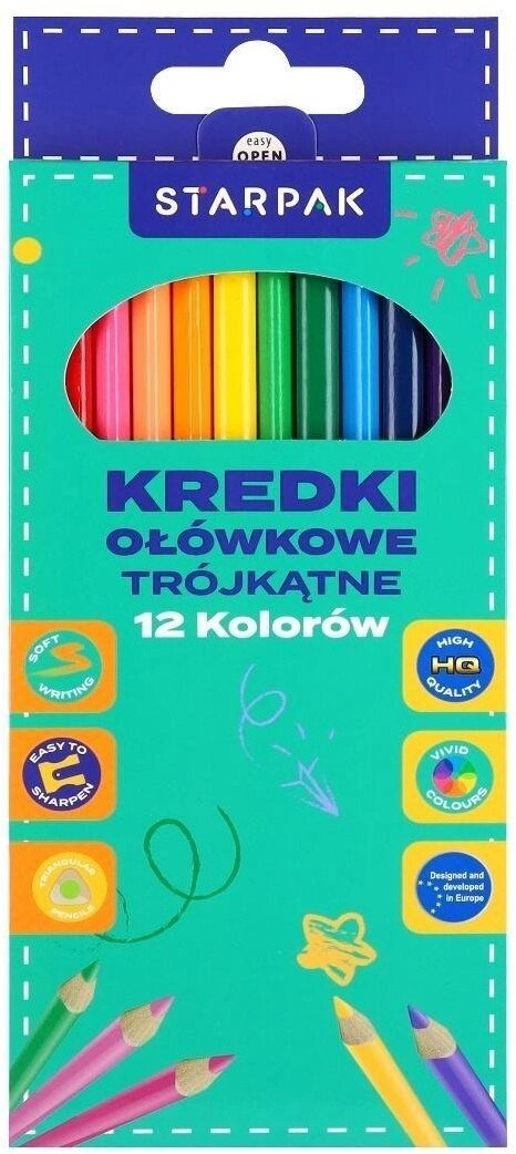 Triangular pencil crayons 12 colors 5905523699449